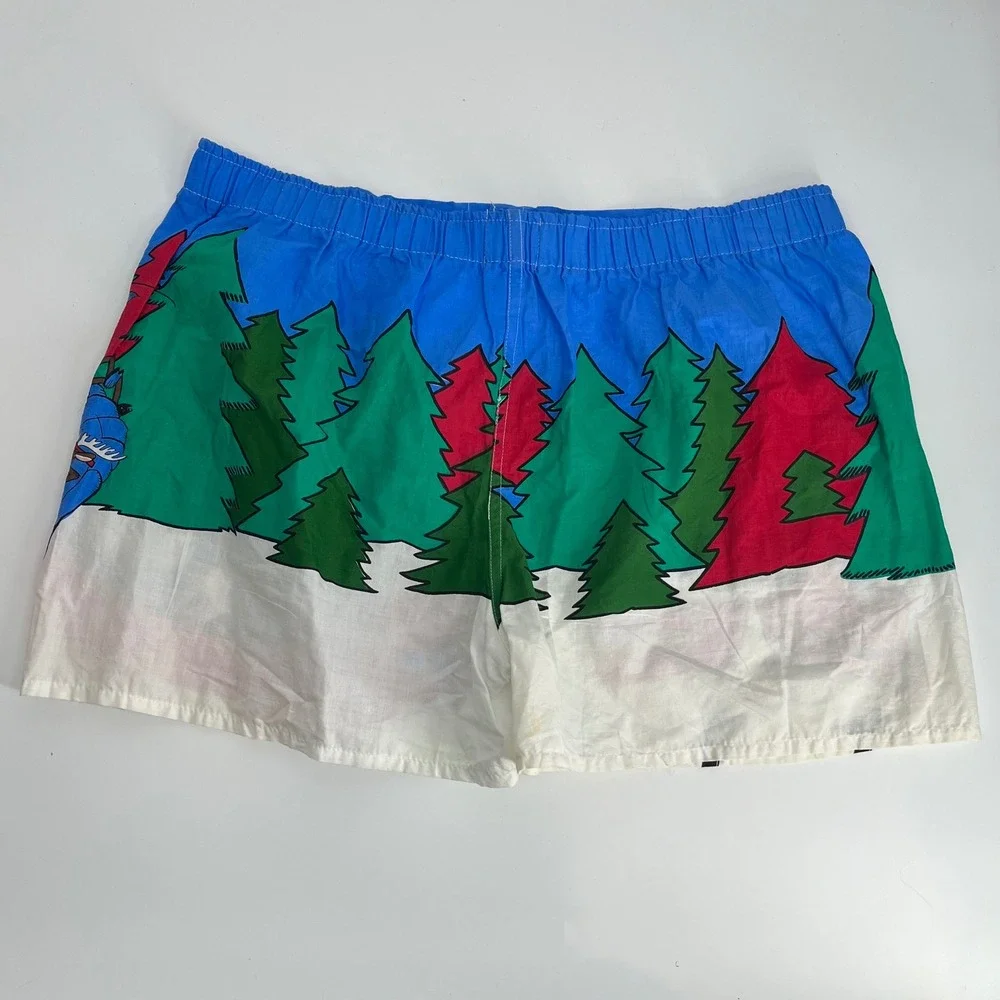 Vintage Addiction Santa Reindeer‎ Sleigh Christmas Boxer Shorts Mens M Cotton
